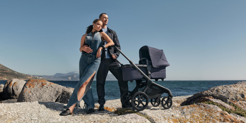 Family near cliff with Bugaboo Fox 5 Renew Stroller