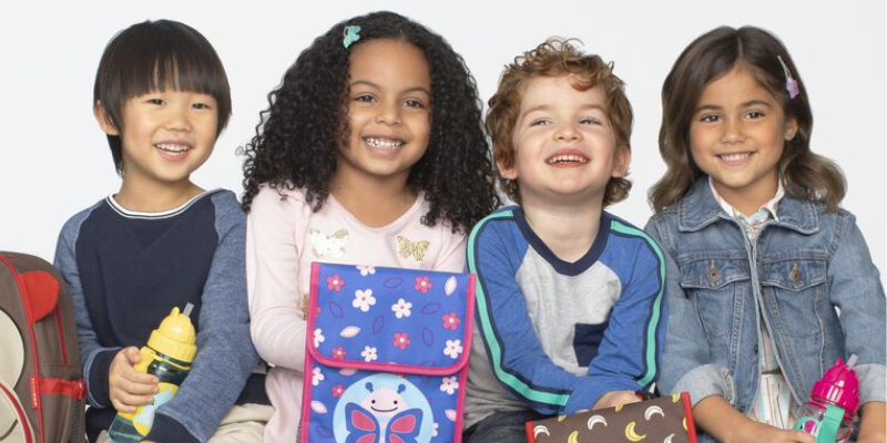 Group of children with school supplies