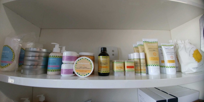 Shelf With Various Matter Company Products