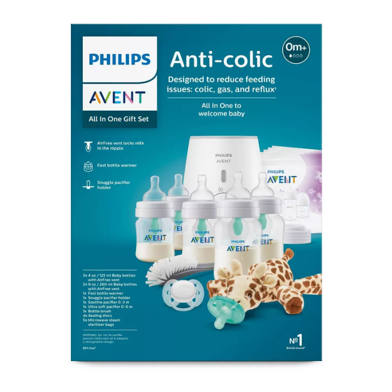 Anti-colic Baby Bottle with AirFree Vent All In One Gift Set