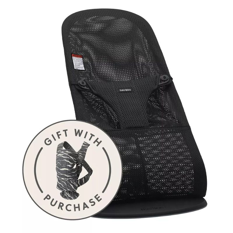 Bouncer Bliss Mesh in Black + Baby Carrier Mini in Anthracite