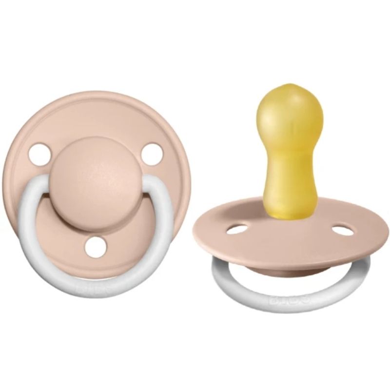 De Lux Natural Rubber Latex Pacifier - 2 Pack Blush Night