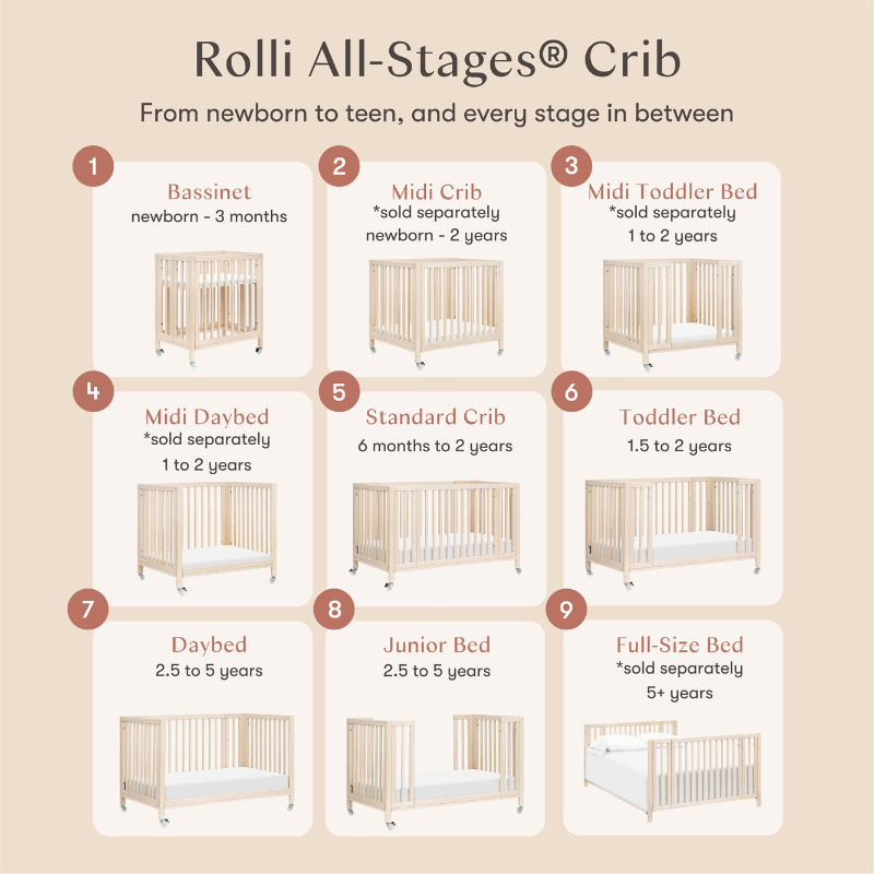 Rolli 9-in-1 Convertible All-Stages Crib