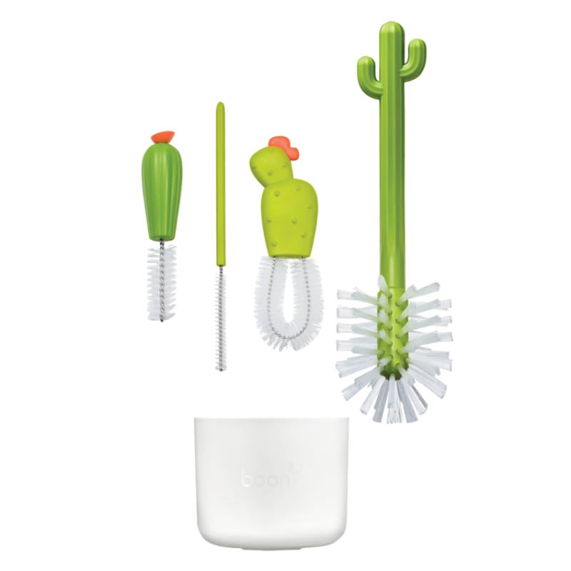 Bottle Cleaning Brush Set  Cactus/White