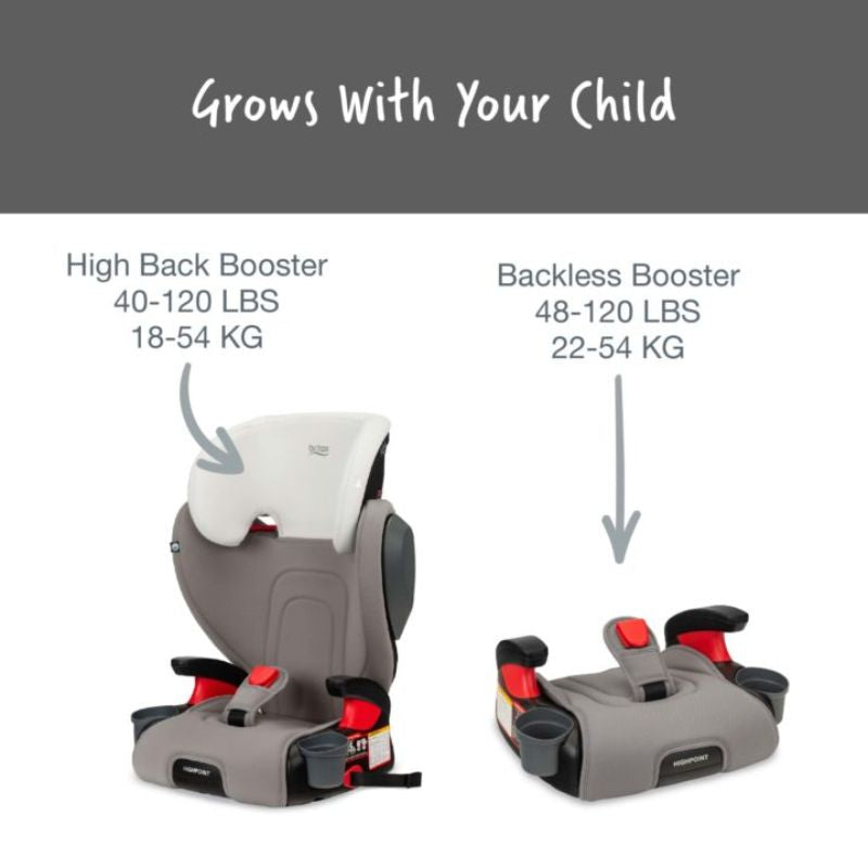 Highpoint 2-Stage Belt-Positioning Booster Seat Grey Ombre