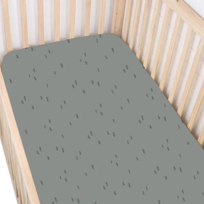 Grey crib sheet on sale