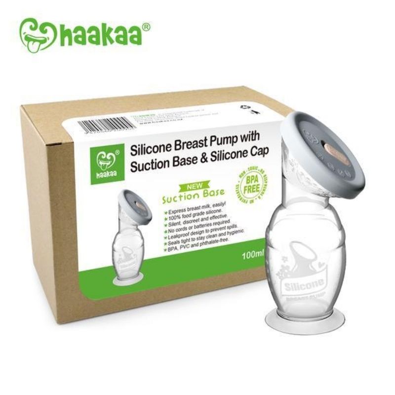 Haakaa Ladybug Silicone Breast Milk Collector 75ml & Silicone Breast Pump  100ml Combo - Perfect Match for Pumping & Breastfeeding, New Mom Gift Ideas  (2-Piece Set) 