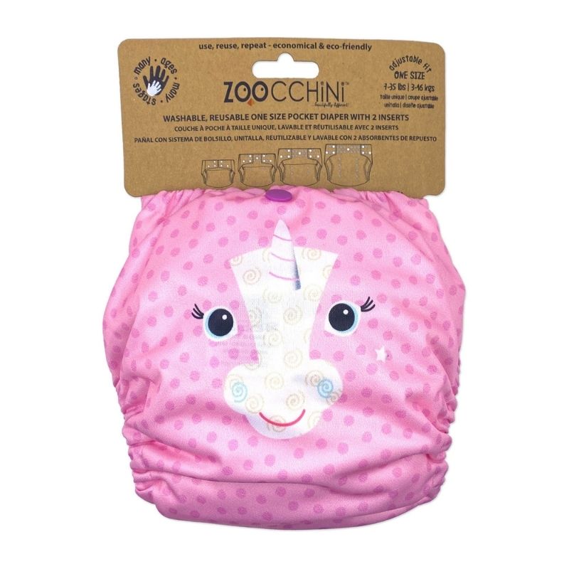 ZOOCCHINI Baby/Toddler Reusable Absorbent 4 Layer Pocket Diaper Inserts - 2  Pack