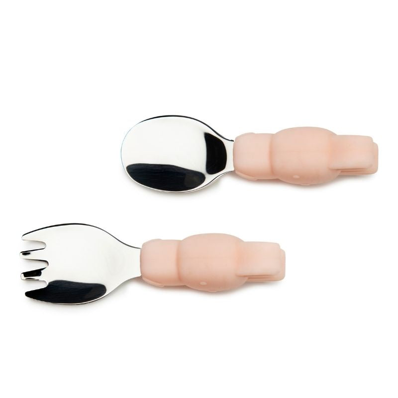 Toddler Learning Spoon and Fork Set Bobbi the Bunny
