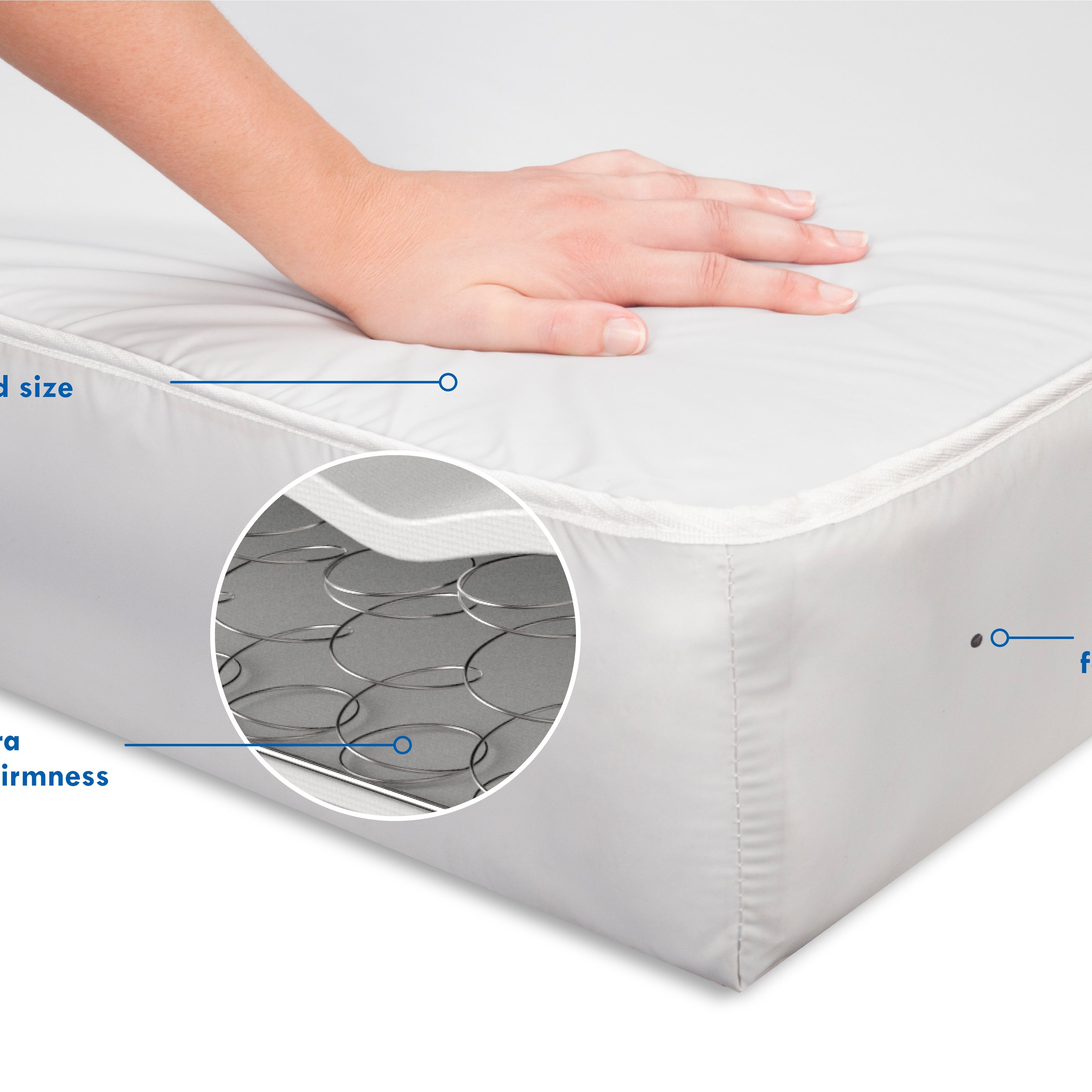 Deluxe Coil Extra Firm Mini Crib Mattress by DaVinci at $159! Shop now at Nestled by Snuggle Bugz for Nursery & Décor.