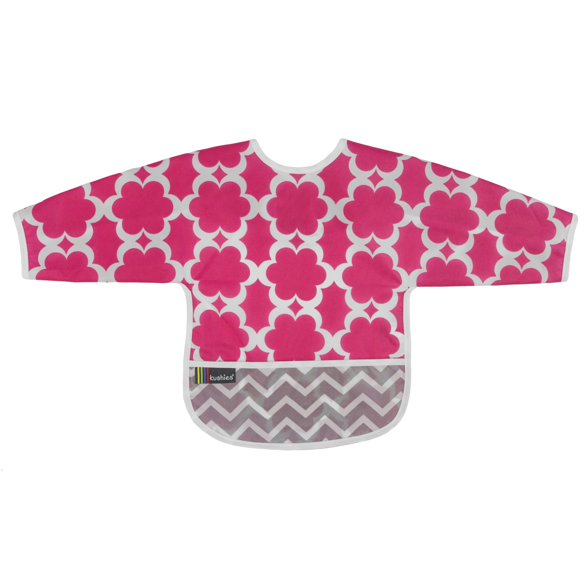 Clean Bib with Sleeves- 1-2 Yr mod_flowers