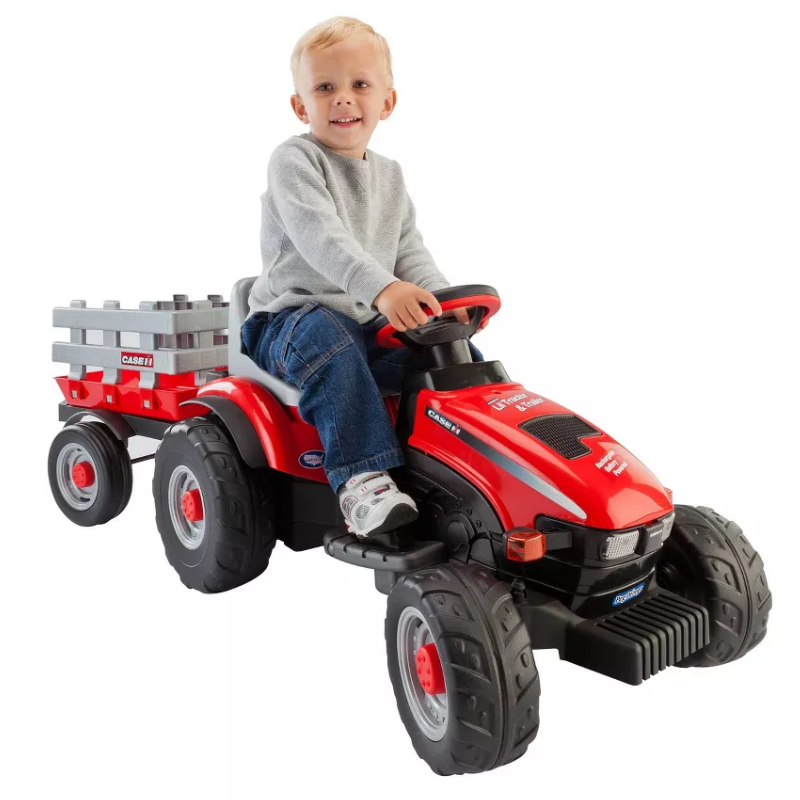 Lil Tractor with Trailer Powered Ride-On Red Snuggle Bugz