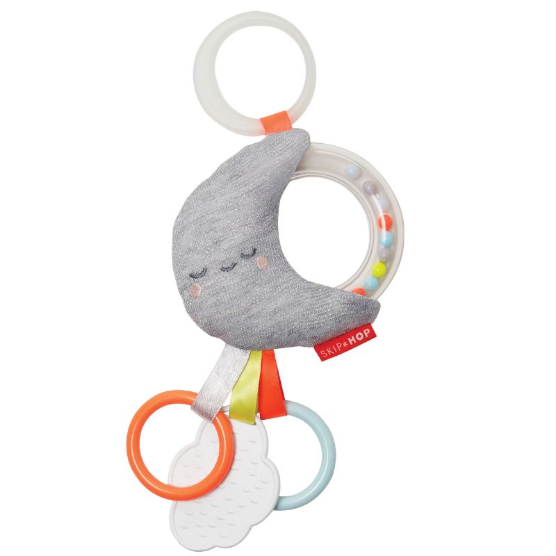 Silver Lining Cloud Rattle Moon Stroller Baby Toy
