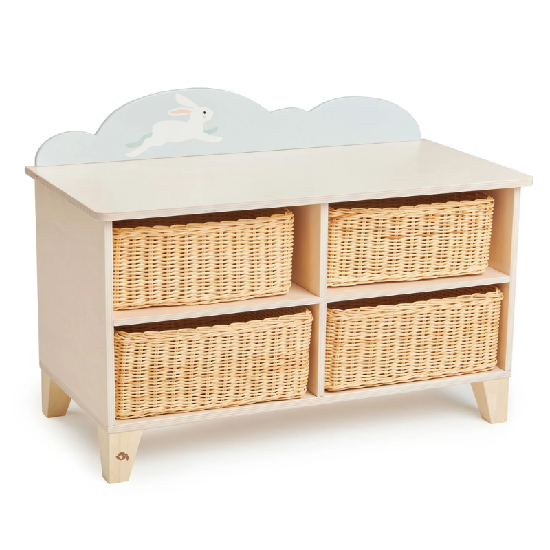 Bunny Dresser with Wicker Baskets