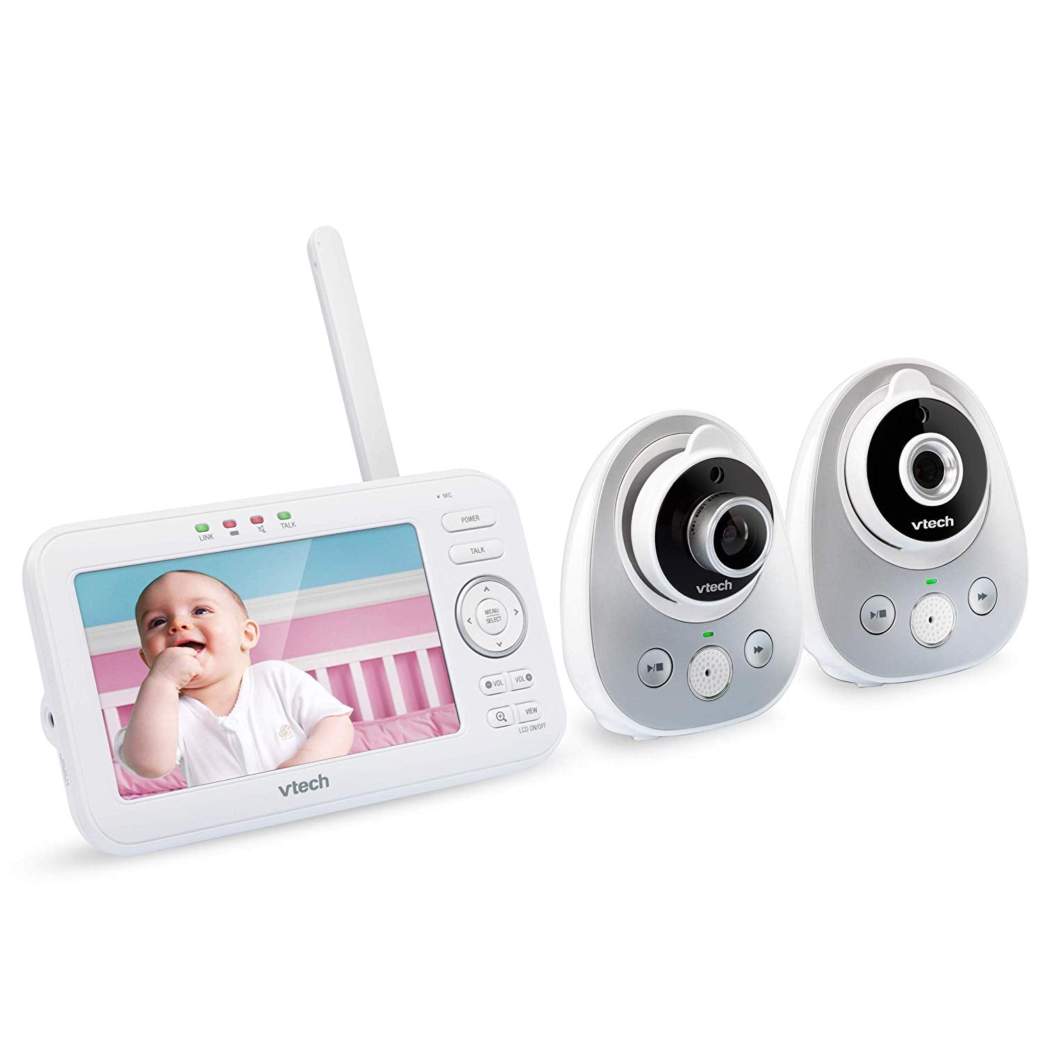 5" Digital Video Baby Monitor - Wide Angle Lens - 2 Cameras