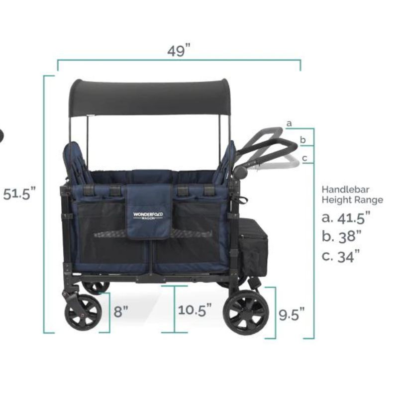 W4 Elite Quad Stroller Wagon Charcoal Grey