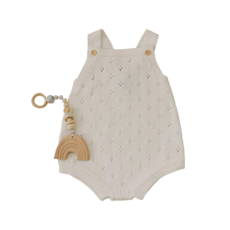 White eyelet romper store baby