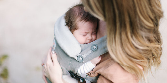 mother carrying baby in ERGObaby Omni360 baby carrier