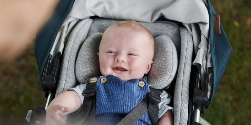 Baby Sitting in Stroller With UPPAbaby InfantSnugSeat 