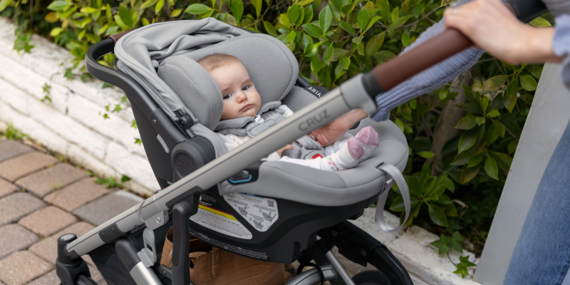 Baby Sitting in UPPAbaby Aria Infant Seat 
