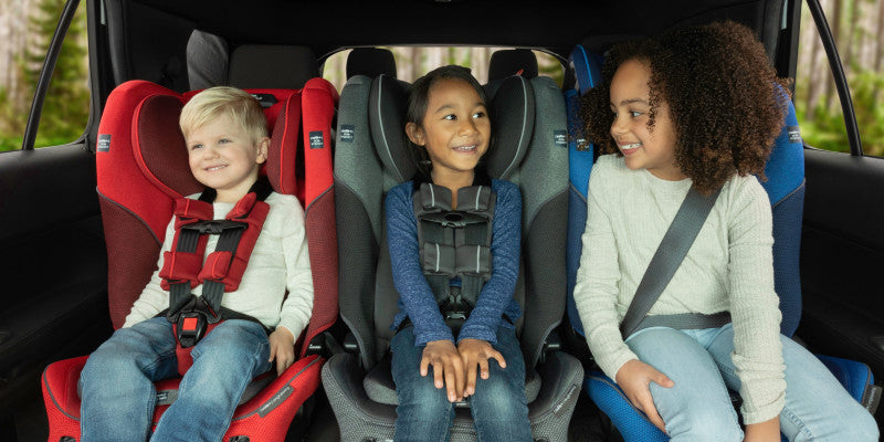 Three Kids Sitting In Diono 3 QXT Convertible Car Seat