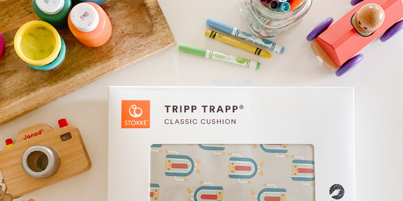 Image of a tripp trapp cushion in its packaging