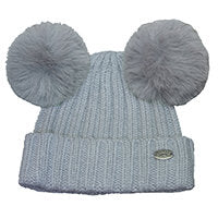 Knit hat with pom-pom ears