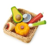 Basket with fake vegetables