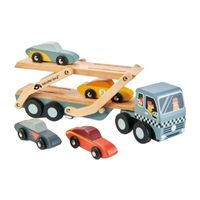 Transport truck and cars