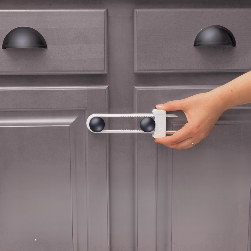 Cabinet Slide Lock White - 2 Pack