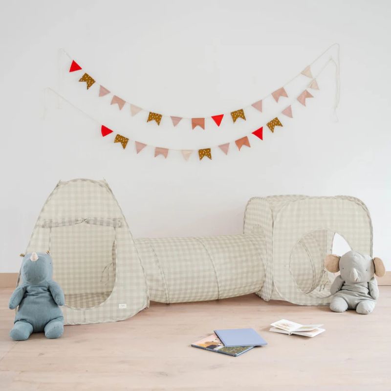 Recycled Fabric 3-in-1 Play Tent & Tunnel Set
