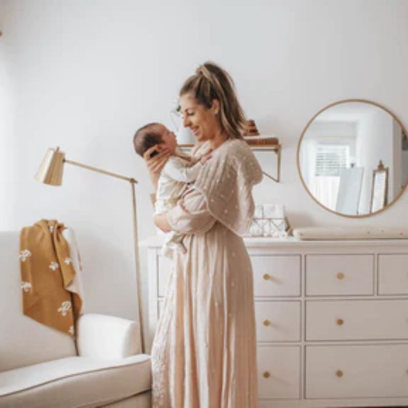 Cotton Muslin Burp Cloth - 2 - Pack Taupe Cross