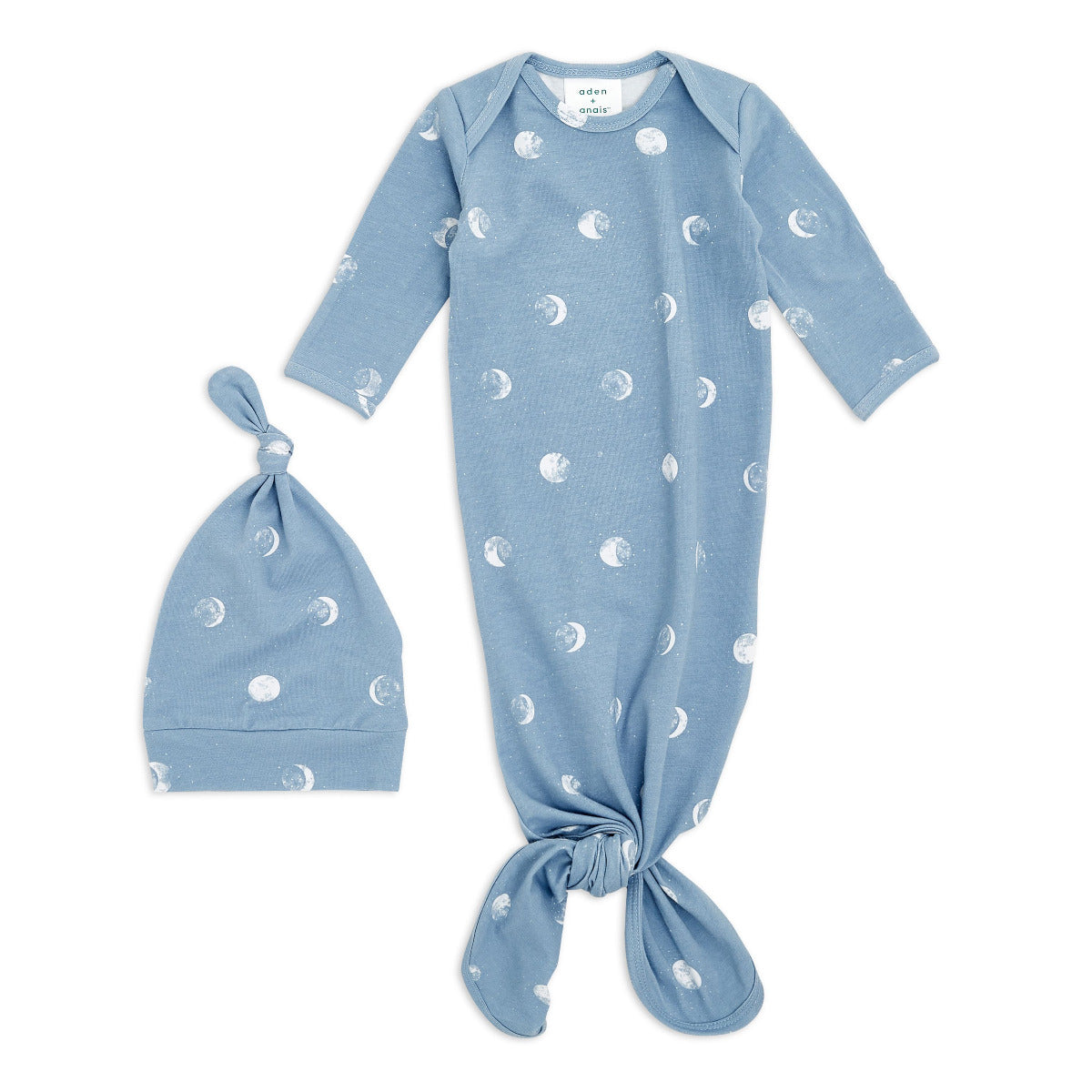 Comfort Knit Gown + Hat Set Blue Moon