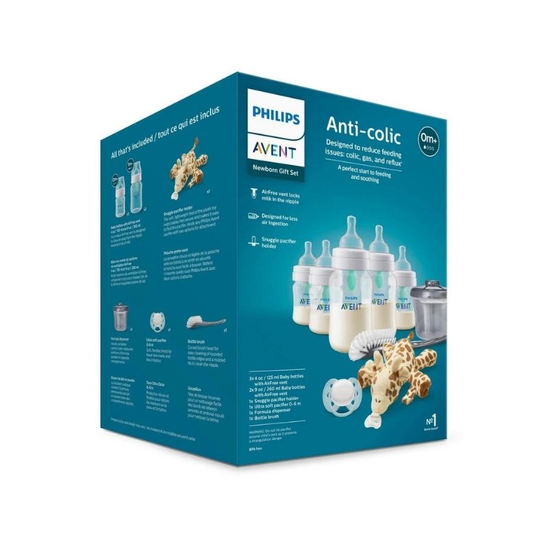 Anti-Colic Baby Bottle with AirFree Vent Newborn Gift Set With Snuggle