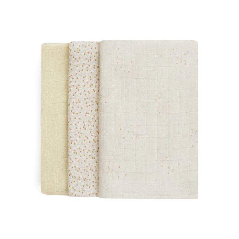 Organic Baby Muslin Squares 3 Pack Wild Chamomile