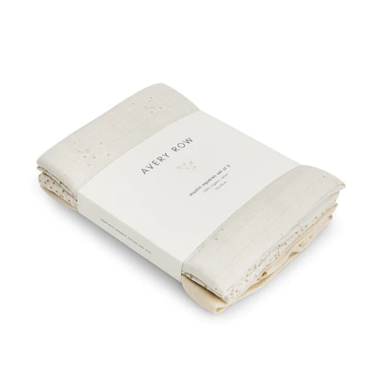 Organic Baby Muslin Squares 3 Pack Wild Chamomile