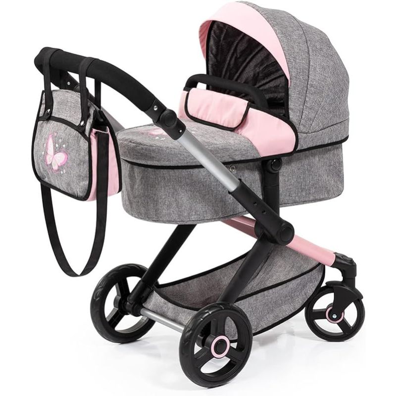 double doll stroller canada Duo Twin 3 Wheeled Doll's Stroller - Butterfly | Snuggle Bugz