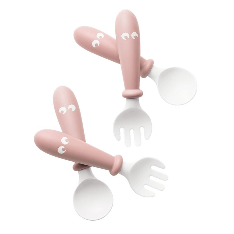 Spoon + Fork Set - 4 Pack Powder Pink