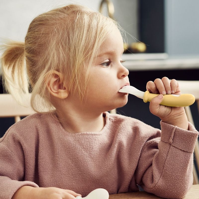 Spoon + Fork Set - 4 Pack Powder Yellow