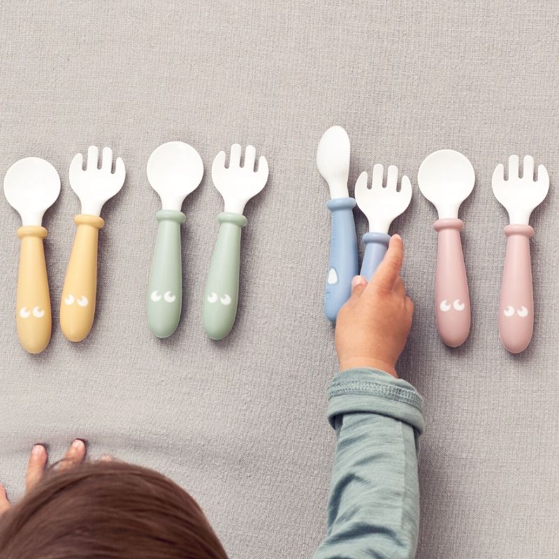 Spoon + Fork Set - 4 Pack Powder Pink
