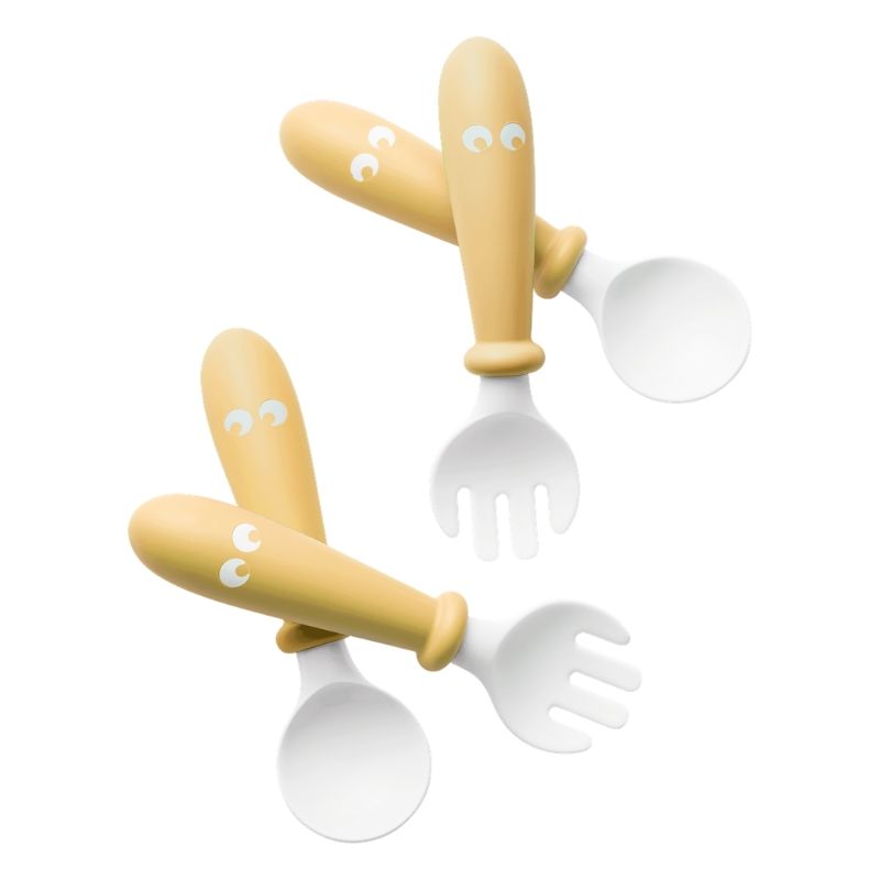 Spoon + Fork Set - 4 Pack Powder Yellow