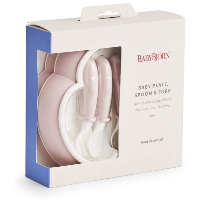 Baby Plate / Spoon /Fork Set Powder Pink
