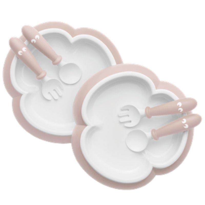Baby Plate / Spoon /Fork Set Powder Pink