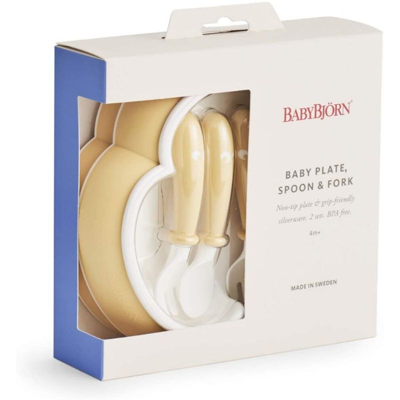 Baby Plate / Spoon /Fork Set Powder Yellow