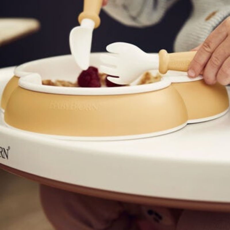 Baby Plate / Spoon /Fork Set Powder Yellow