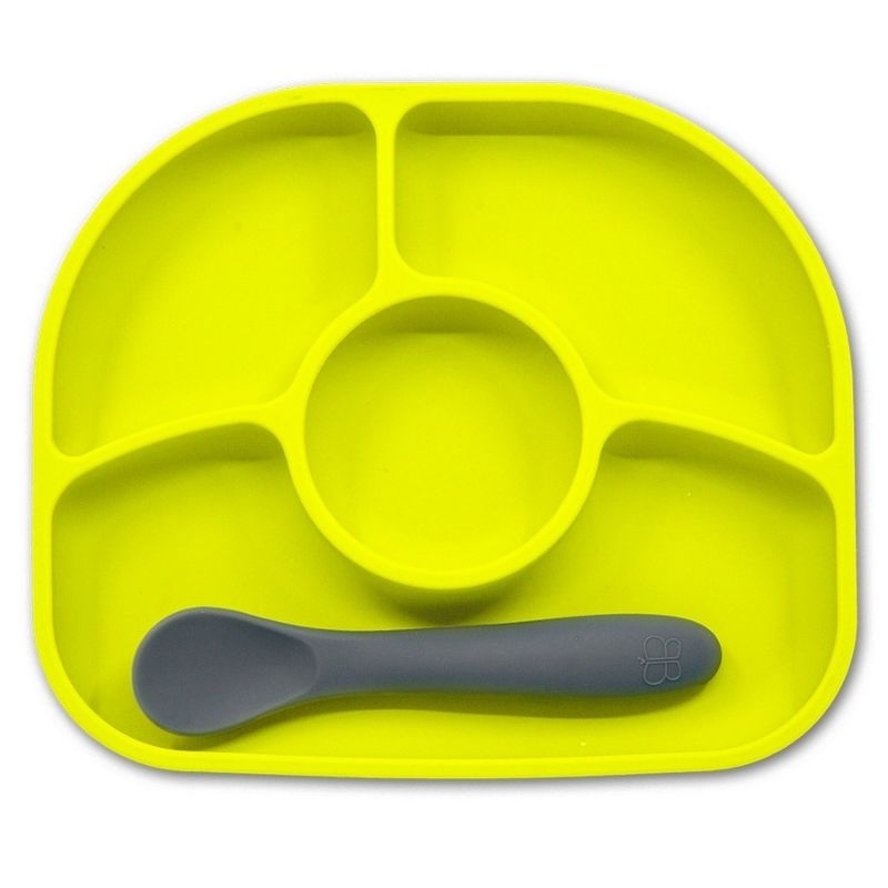 Yümi Silicone Plate and Spoon Set Lime