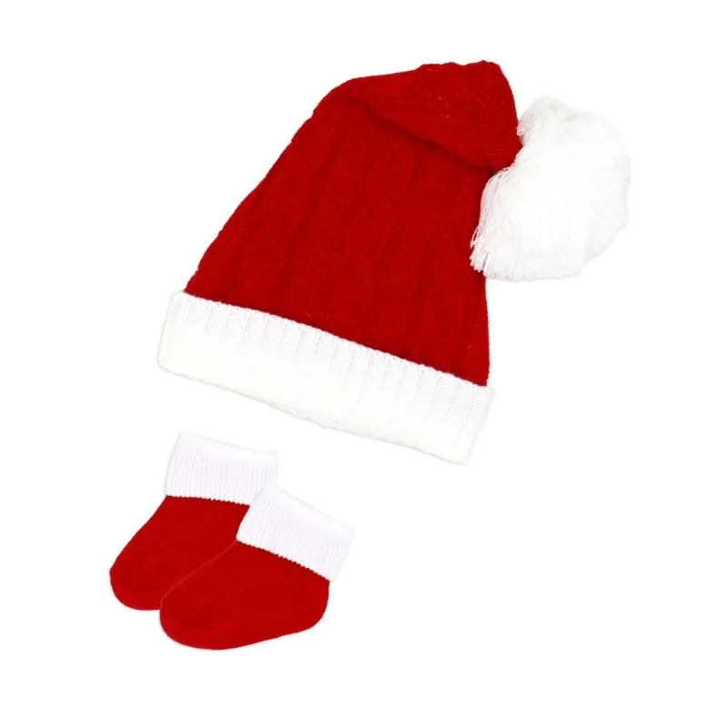 Red Santa Hat & Bootie Set