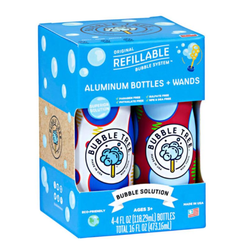 Aluminum Refillable Bubble Bottles - 4oz