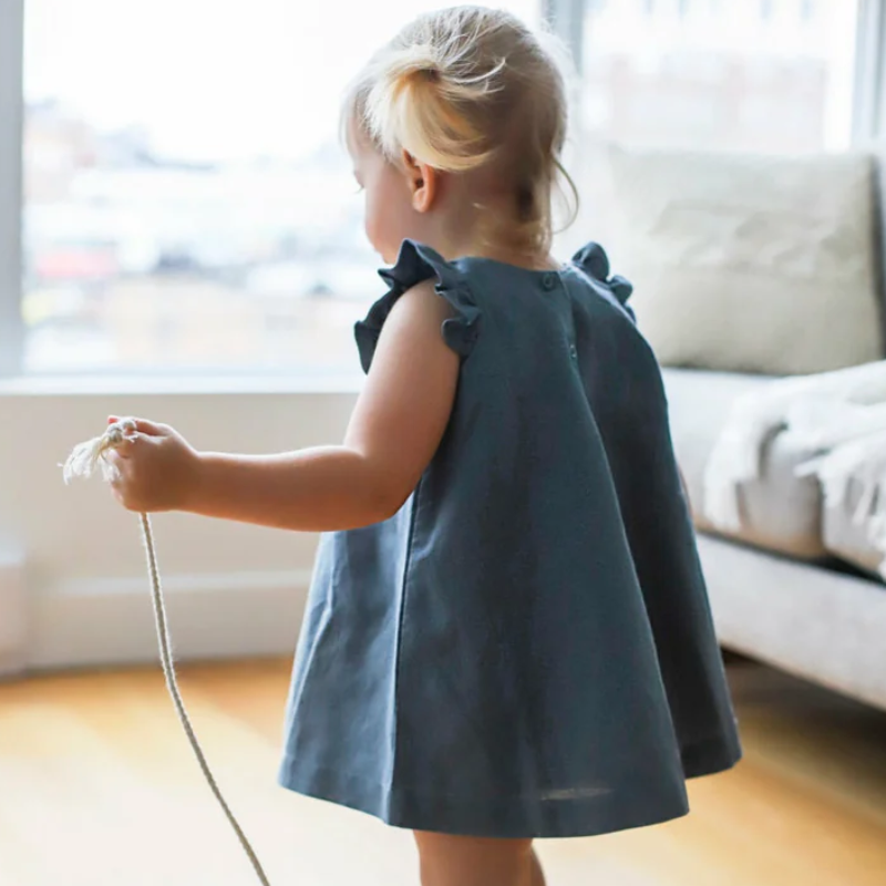 Box Pleat Linen Dress