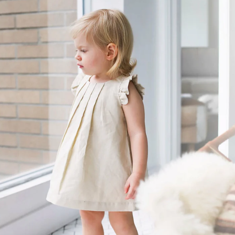 Box Pleat Linen Dress